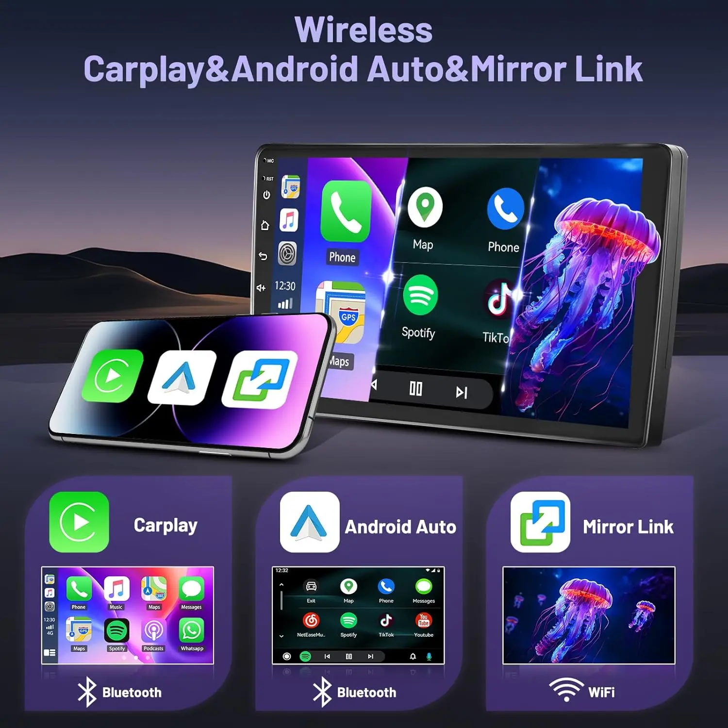 토요타 코롤라 2009-2013용 9인치 안드로이드 카 스테레오, 카플레이, 안드로이드 오토, GPS, 와이파이, 후방 카메라 포함