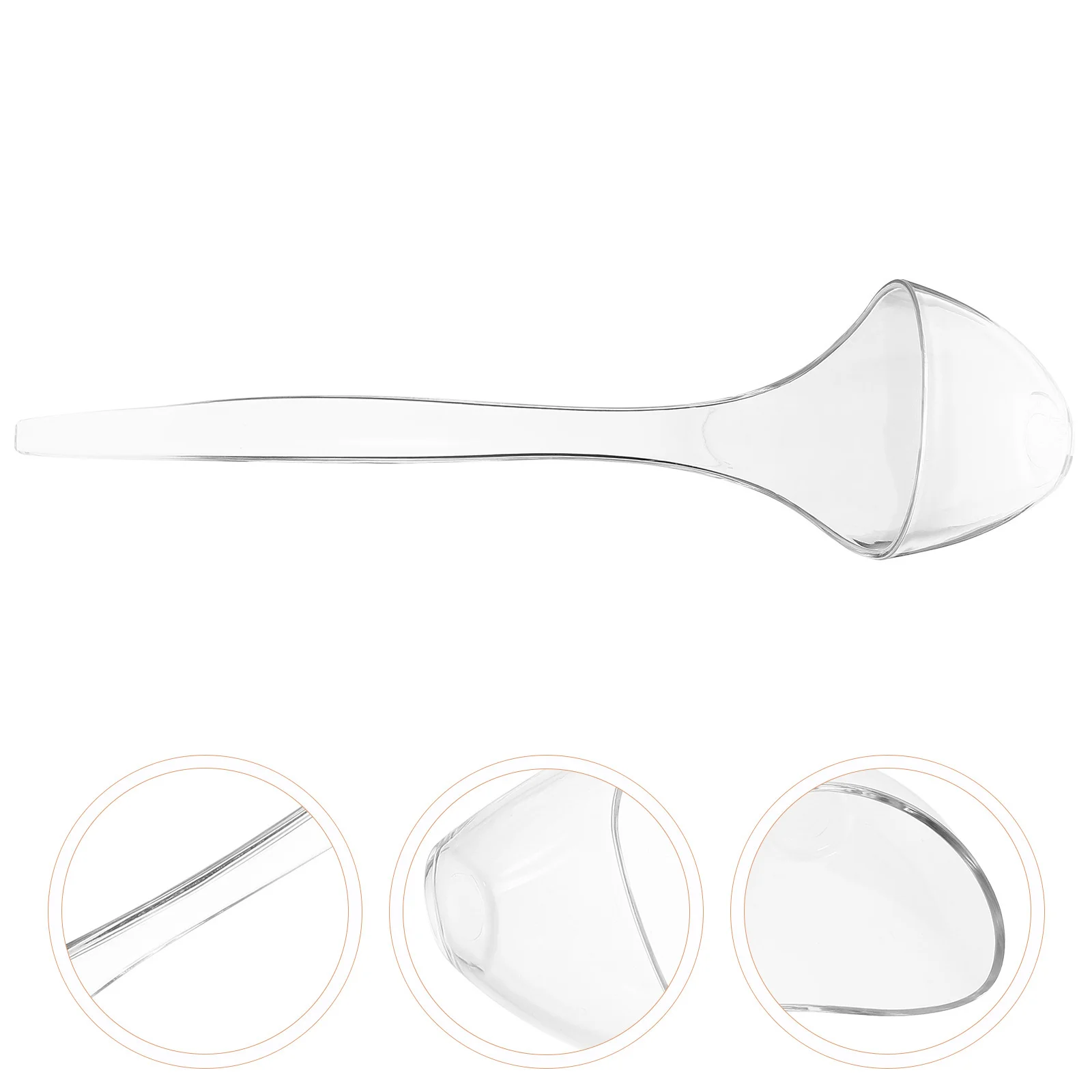 

2Pcs Clear Plastic Ladles Ergonomic Long Handle Soup Serving Spoon for Hot Gravies Stews Dressings Non Stick Cooking Utensil Set