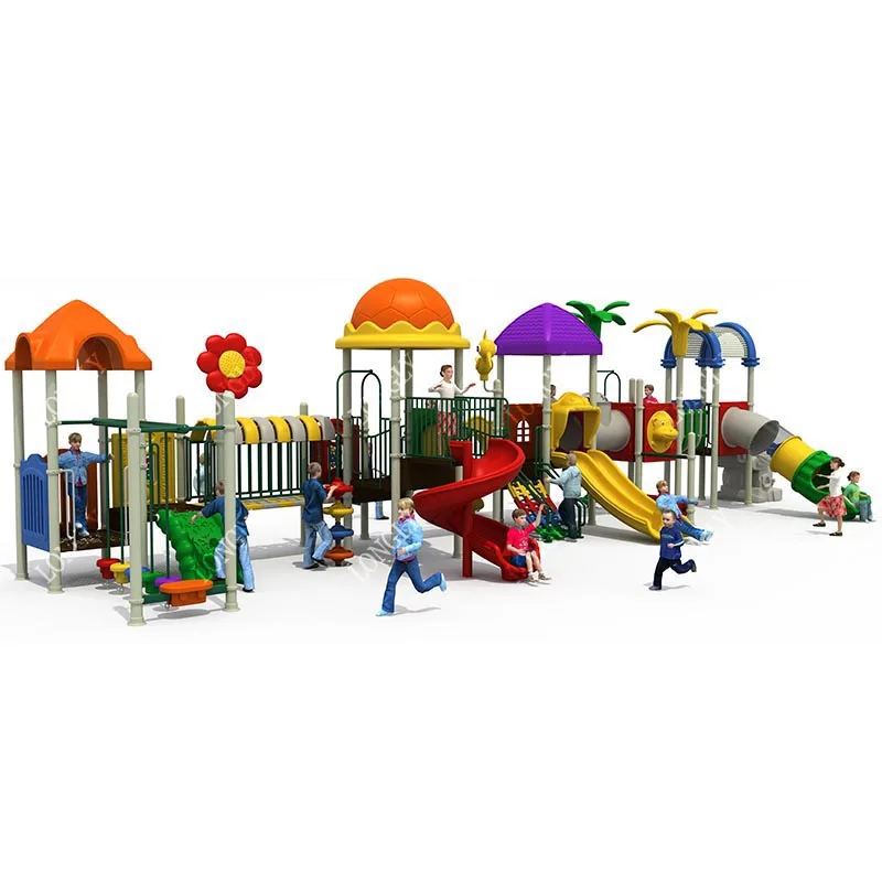 Large Outdoor Playground Amusement Equipment Garden School Residential Area Combining Plastic Slide LLDPE for Airport Use