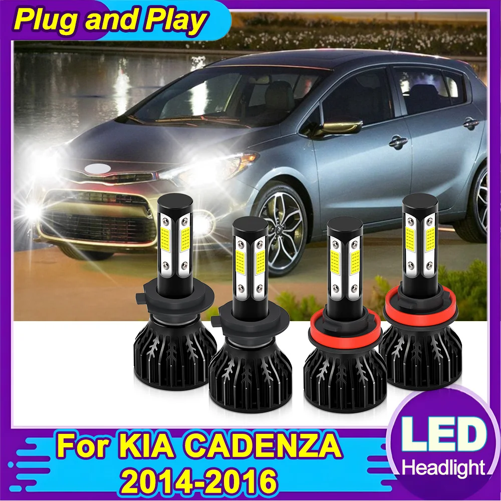 

Автомобильная светодиодная фара 6000K Белый COB Chips 30000LM Фара дальнего ближнего света Супер яркая для KIA CADENZA 2014 2015 2016 Автомобильный свет