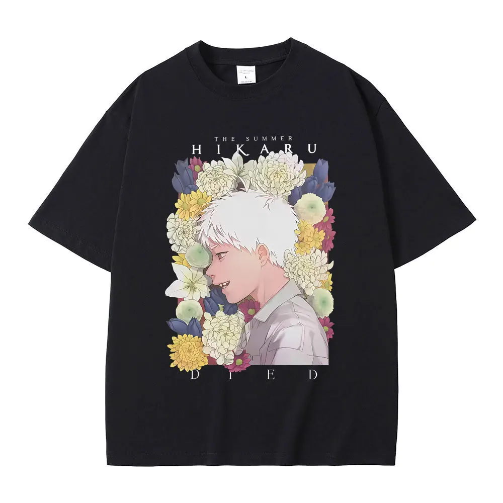 

Anime The Summer Hikaru Died Graphic T Shirt Men Women Clothing Casual Cartoon Short Sleeve T-shirt Male Cotton Vintage T-shirts