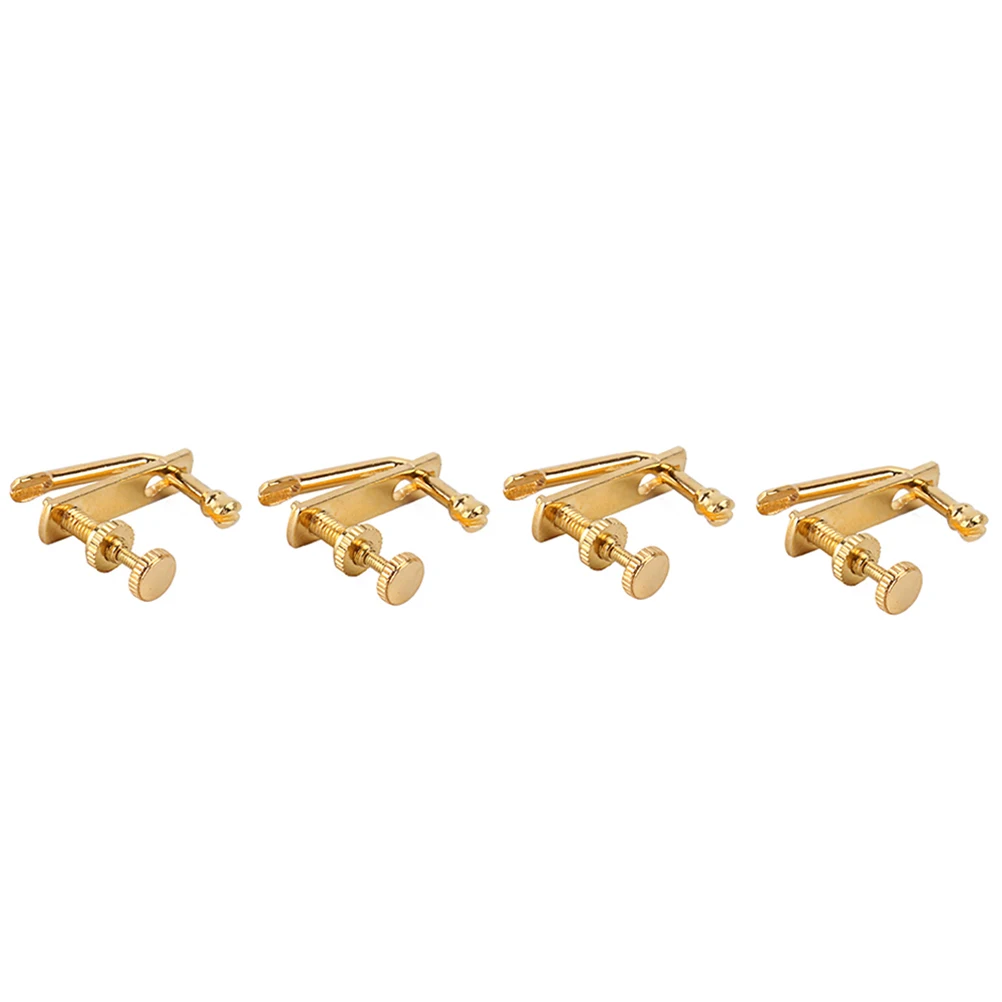 

4pcs Violin String Hook Adjuster Accessories Golden Tones Precision Positioning Non Slip Design Smooth Screw Violin
