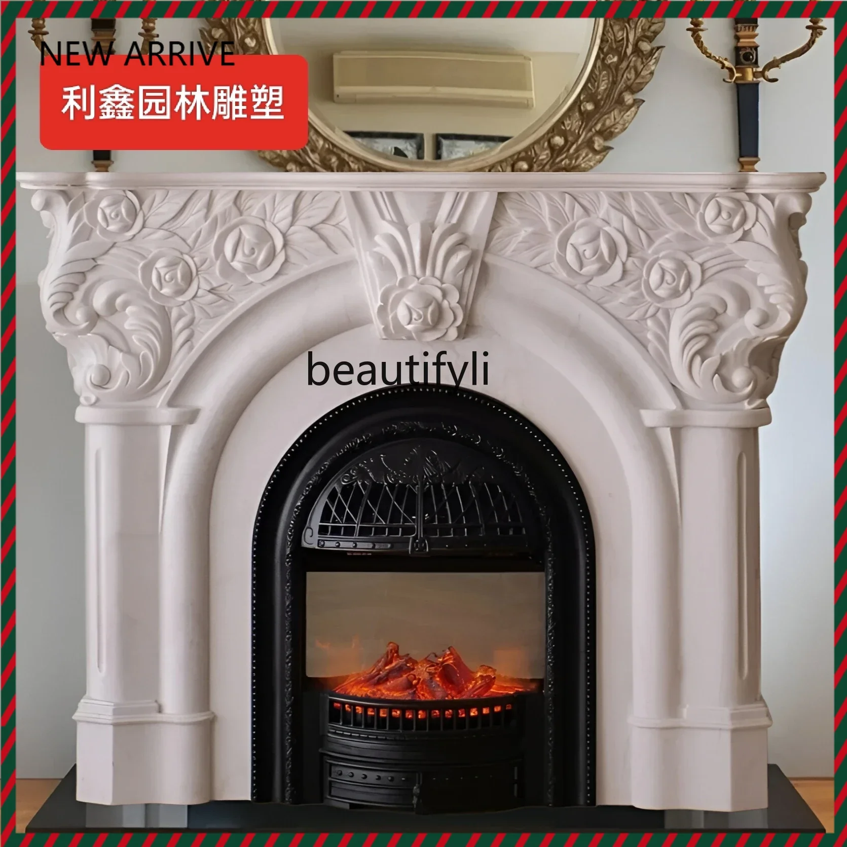 

KK32 French fireplace, natural marble fireplace, court style, French style, fireplace