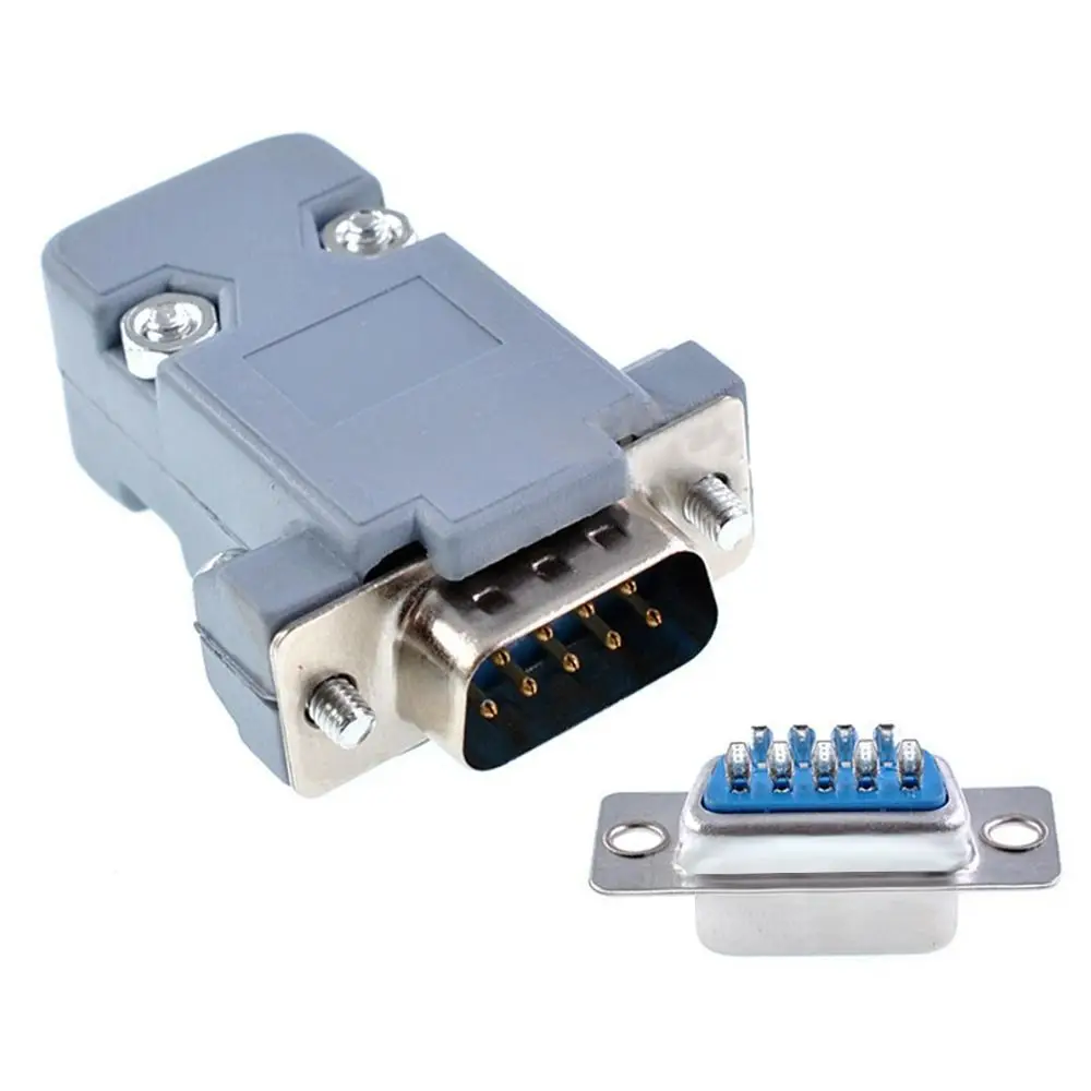 RS232 Serial DB9 D-sub Connectors Plug 485 COM Port Protective 9 Pin Jack With Plastic Shell Removable Female Male Port