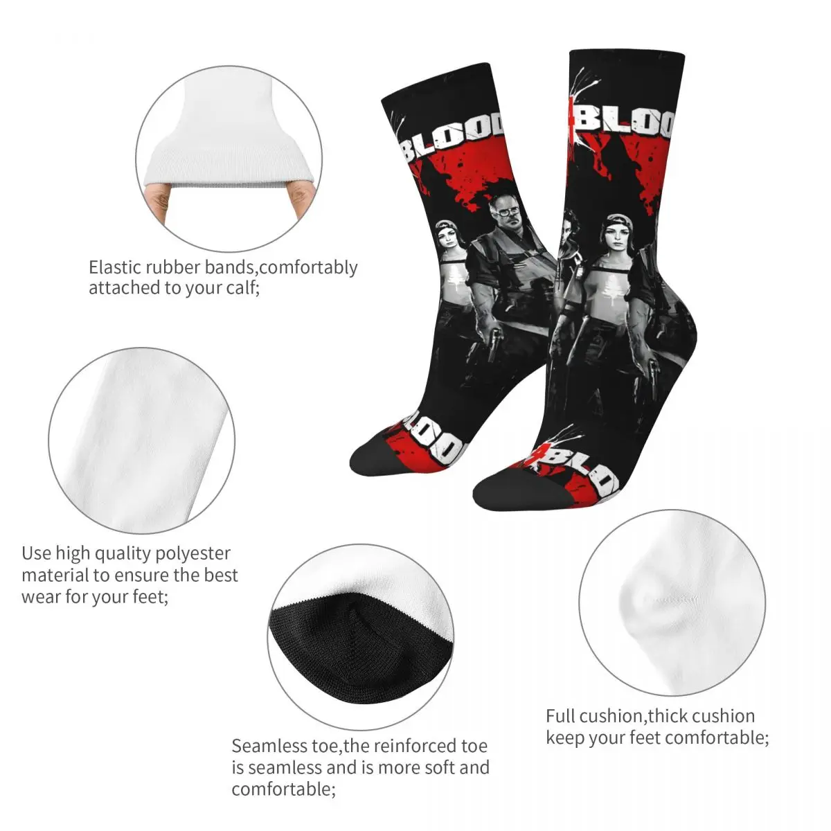 Lustige glückliche Spaß und lustige Herren socken Retro Harajuku B-Back 4 Blut Hip Hop Neuheit nahtlose Crew verrückte Socke Geschenk gedruckt