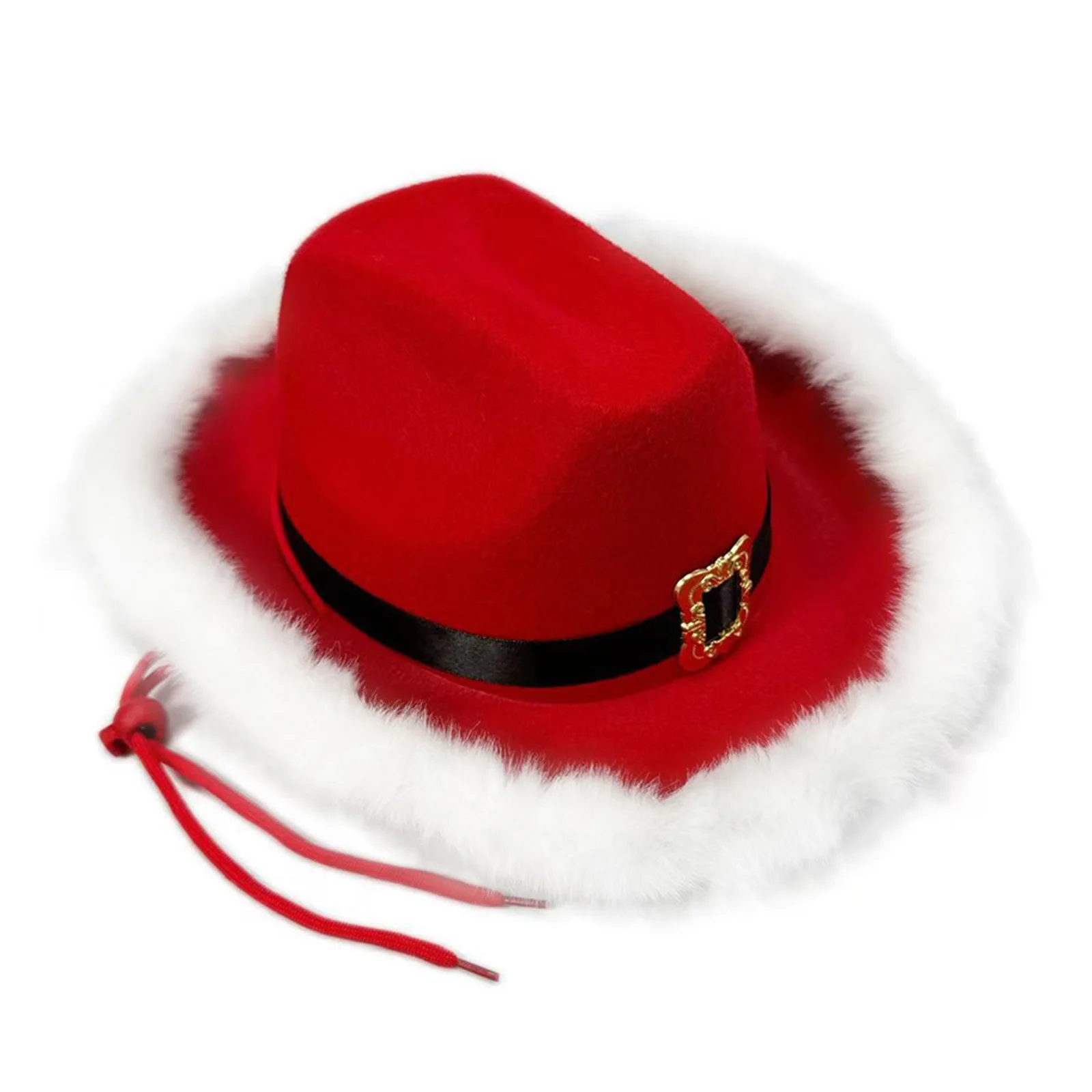 Boys Girls Unisex Santa Christmas Cowboy Hat Cowboy Hat for Xmas Parties Costume Dress Up Supplies Cosplay Accessories