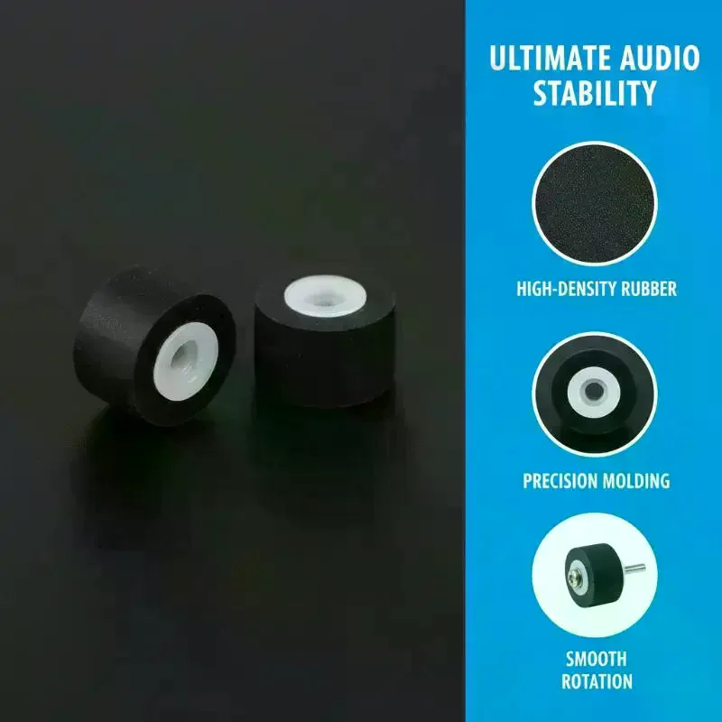 2Pcs 9x7x6x1.5mm Walkman Tape Drives Pinch Roller Tape Recorder Cassette Player Press Rubber Belt Wheel Pulley