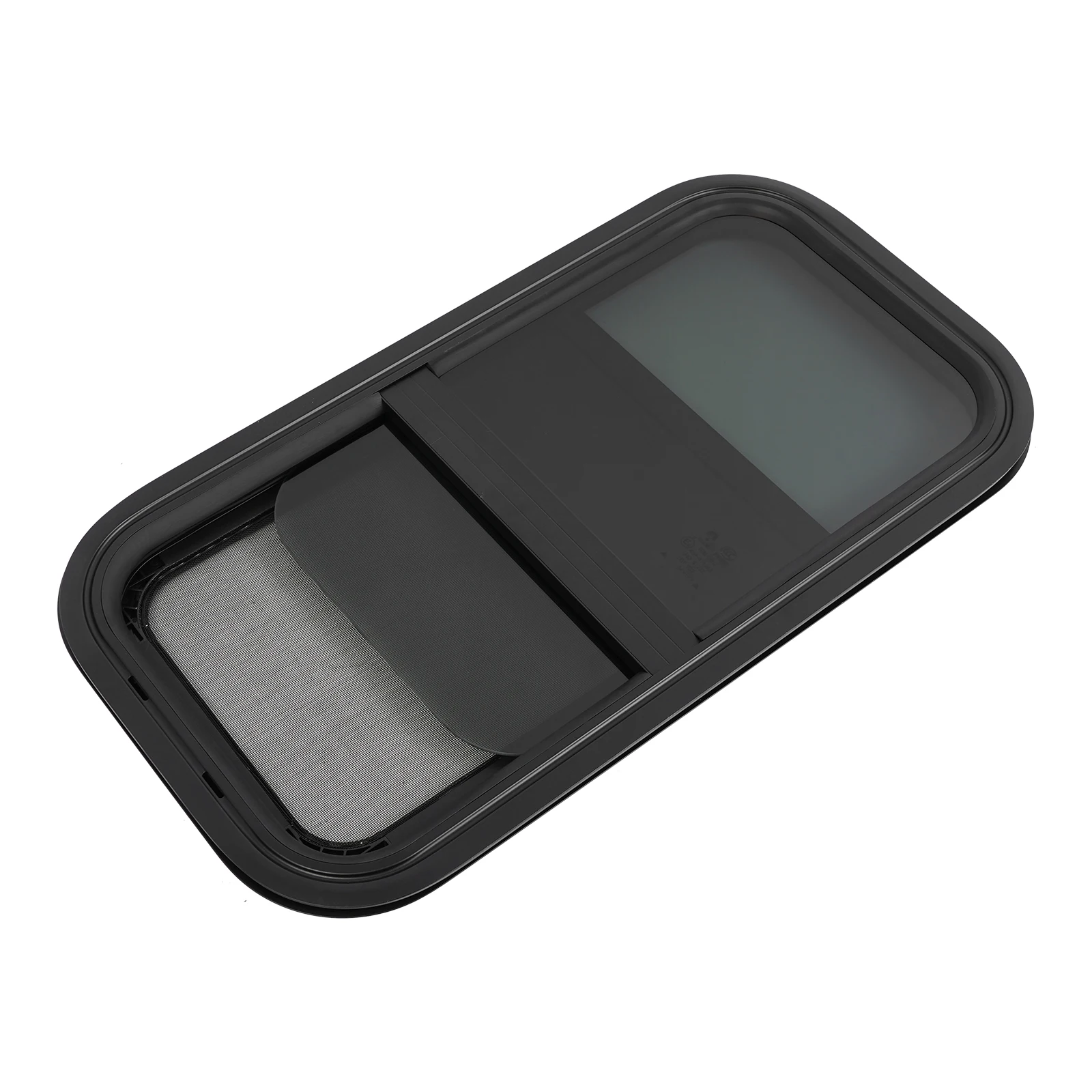 قطعتان من نوافذ RV، نافذة جانبية RV مع حلقة زخرفة، نافذة منزلق عمودية RV، للتخييم والقوافل والمقطورات، أسود، 12 بوصة عرض × 24 بوصة ارتفاع #6