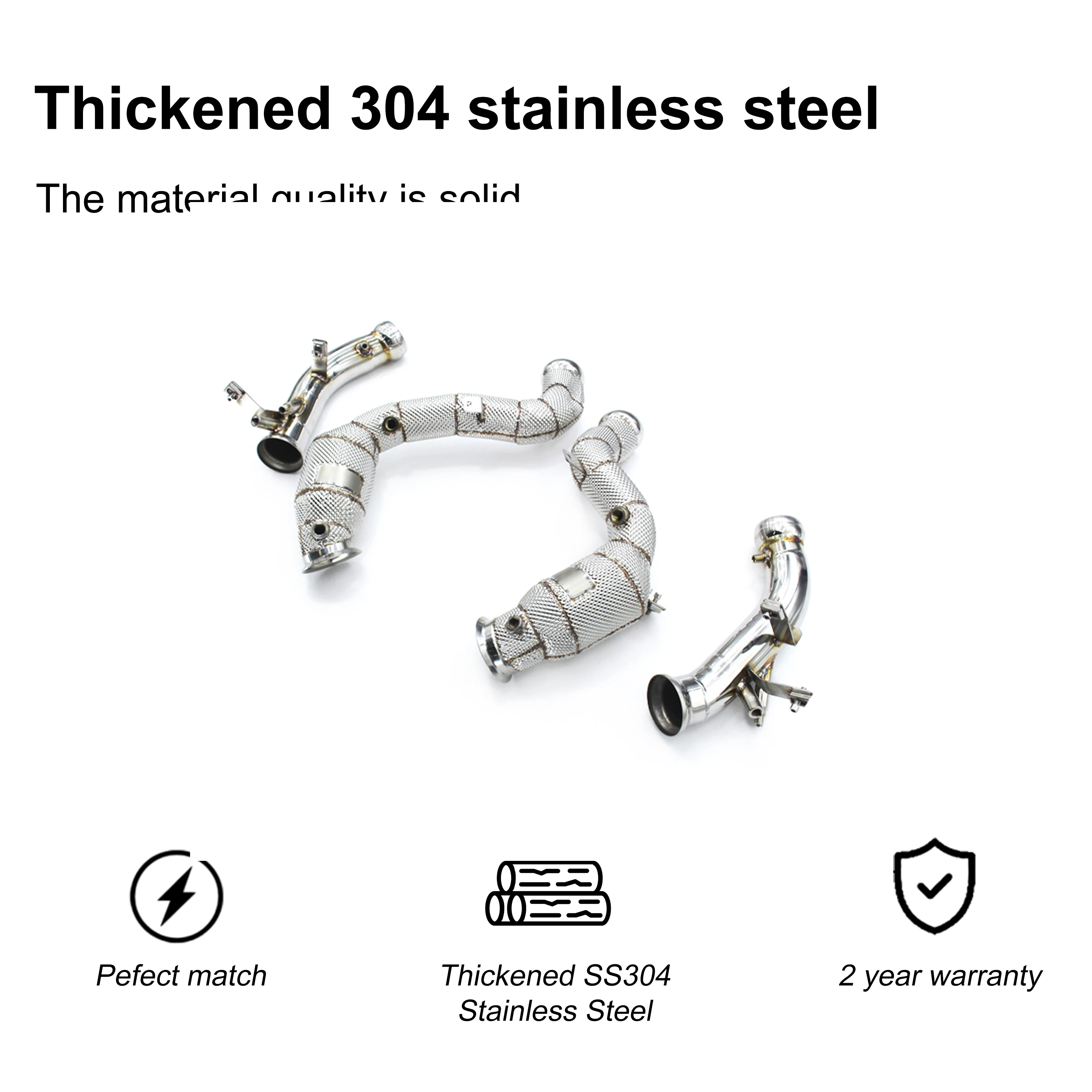 ACE Hochwertiges SUS304 Downpipe für Mercedes Benz E63S AMG W213 4.0T Hochleistungs-Auspuffrohr mit aggressivem Auspuffklang – Detail 8