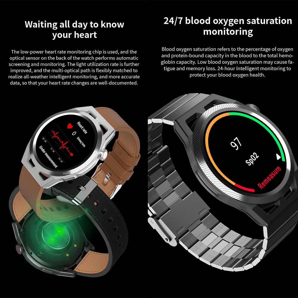 AI Voice Smart Watch para homens e mulheres Smartwatch com Blue Tooth Call Rastreador de sono e fitness Pulseira de pressão arterial e monitor de oxigênio