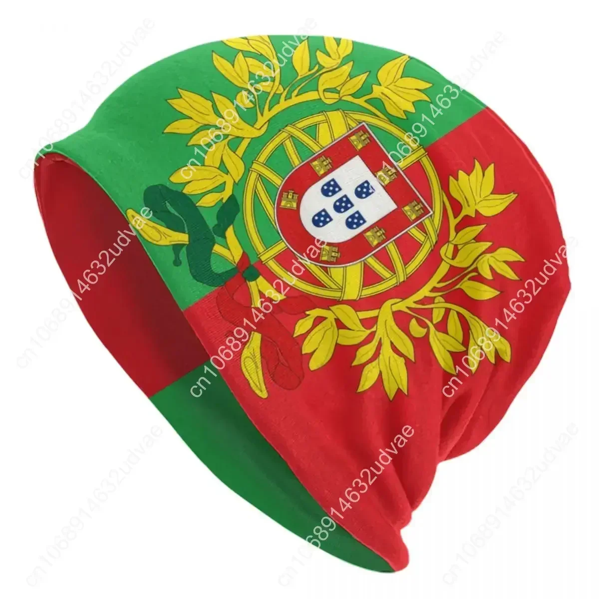 Custom Coat of Arms of Portugal Art Beanie Cap Outdoor Ski Portuguese Flag Knitted Hats Fashionable Unisex Pullover Hat