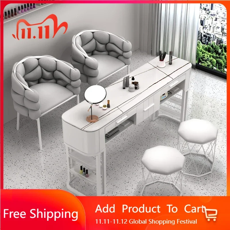 

Funky Vacuum Nail Tables Large Marble White Station Nail Table Nordic Equipment Ergonomic Scrivania Per Unghie Home Furniture