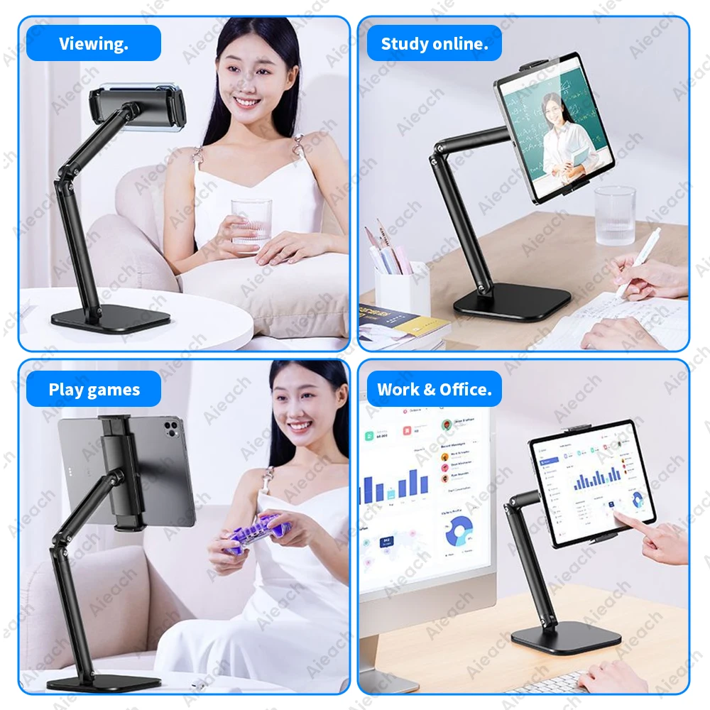 AIEACH Tablet Stand Holder Multi-Angle Adjustable, 15