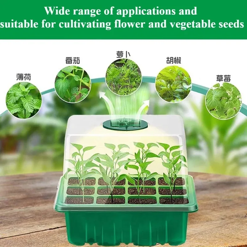 Led Grow Light with Seeding Trays Full Spectrum Seed Starter Kit Tools Germination Growing Lamp for Plants Tools