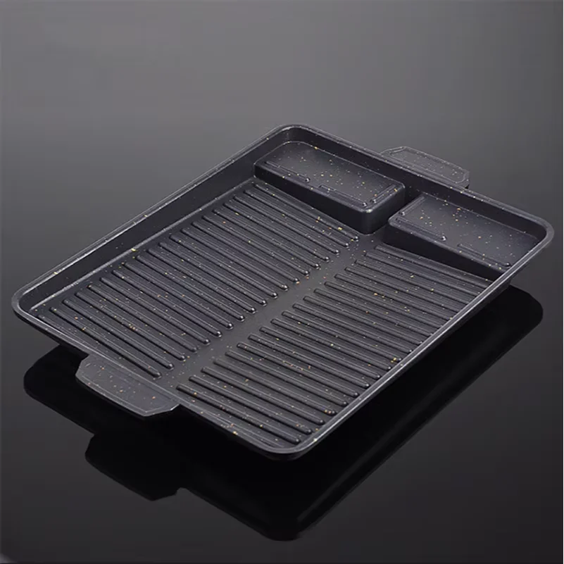 BBQ Grill Pan Plate 32 X 26cm Portable Non-Stick Coating Butane Gas Stove Cooker Plate Rectangle Korean Barbecue Plate