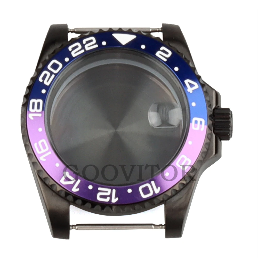 

40MM NH35 Black Case Stainless Steel Sapphire Glass For NH34 NH35 NH36 Movement 28.5mm Dial SUB GMT Yacht-Master Watch Case