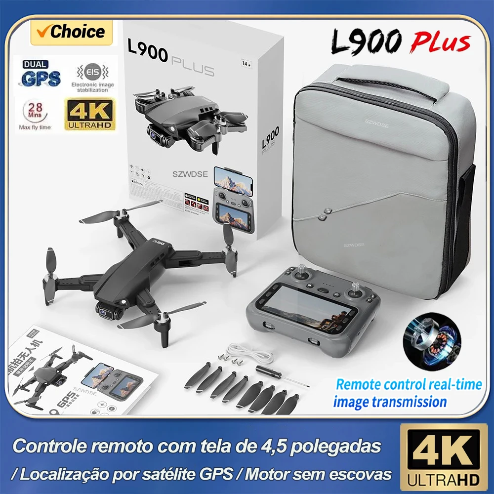 New L900 PLUS 4K Professional Drone With HD Camera Photography GPS Dron Brushless 5G WIFI Screen Remote Control Quadcopter Toys