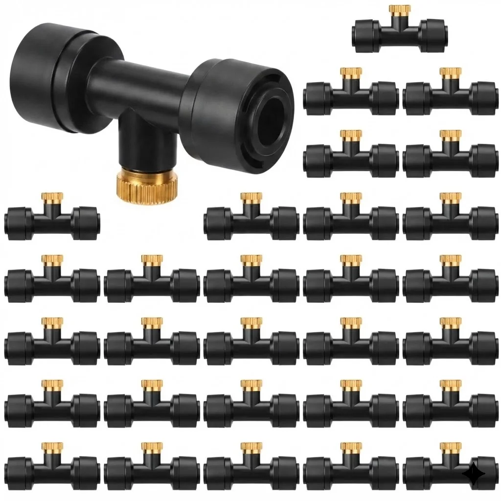10Pcs Garden Landscaping Irrigation Sprayers for Patio Greenhouse Plant Watering lot Misting Fog Nozzles with Quick Access Tee