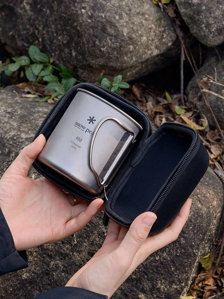

LTHW Travel Tent Mark Cup Storage Bag 450ml Outdoor Snow Peak Cup Cover Hard ell Storage Box Cam Hiking Water Cup