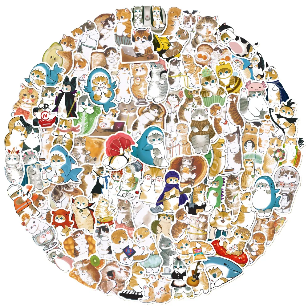 10/30/50/100 Stück Niedliche Katzen-Cartoon-Aufkleber Kawaii Graffiti Laptop Scrapbook Koffer Handy Auto Lustige Tier-MEME-Aufkleber Spielzeug