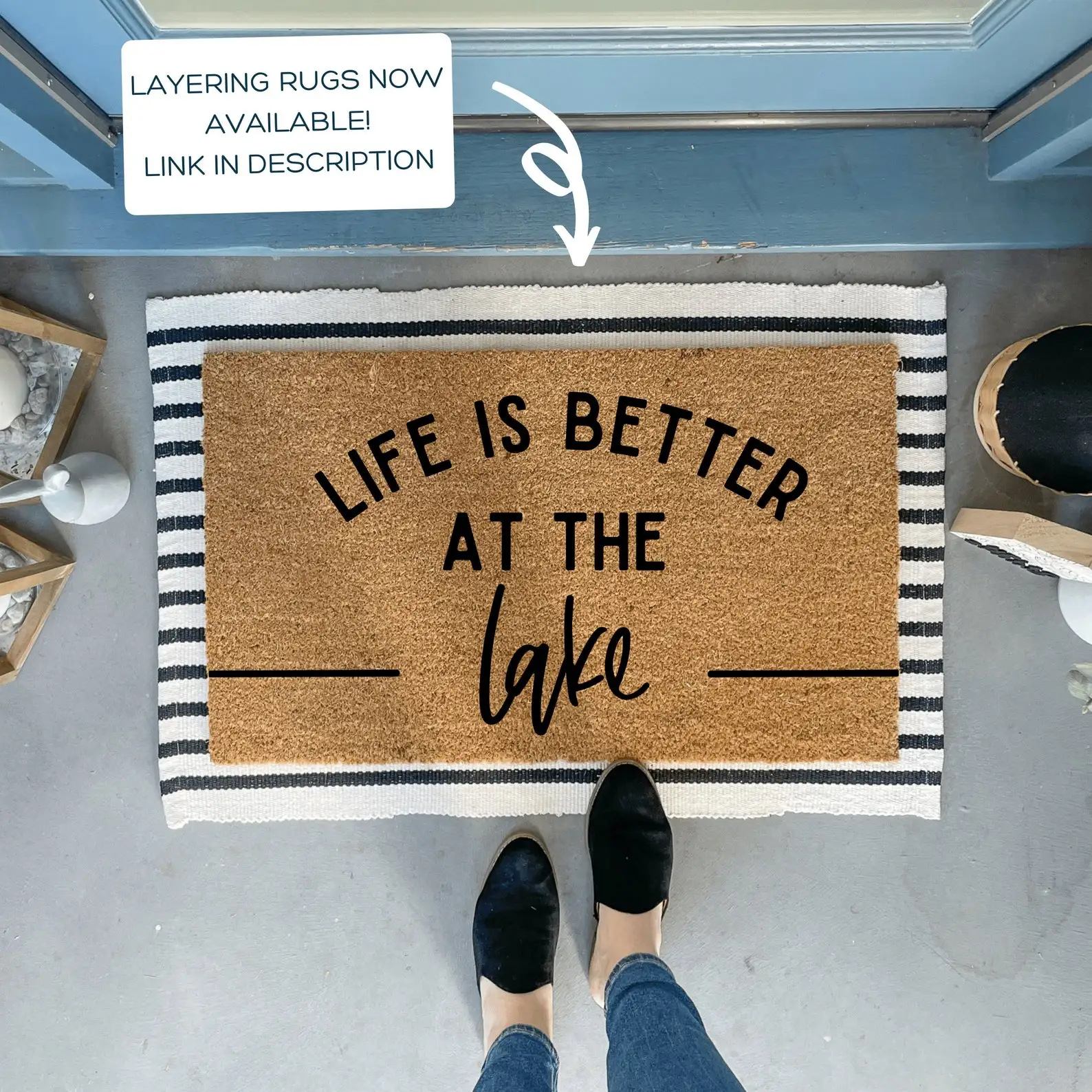 

Custom Lake Doormat Life is Better at the Lake Lakehouse Decor Summer Doormats Front Door Decor Housewarming Gifts Outdoor Rugs