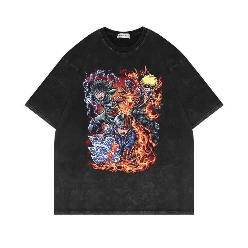 My Hero Academia Toga Himiko Transform Quirk Villain Anime Graphic T Shirt for Men 2026 Summer Black Cotton