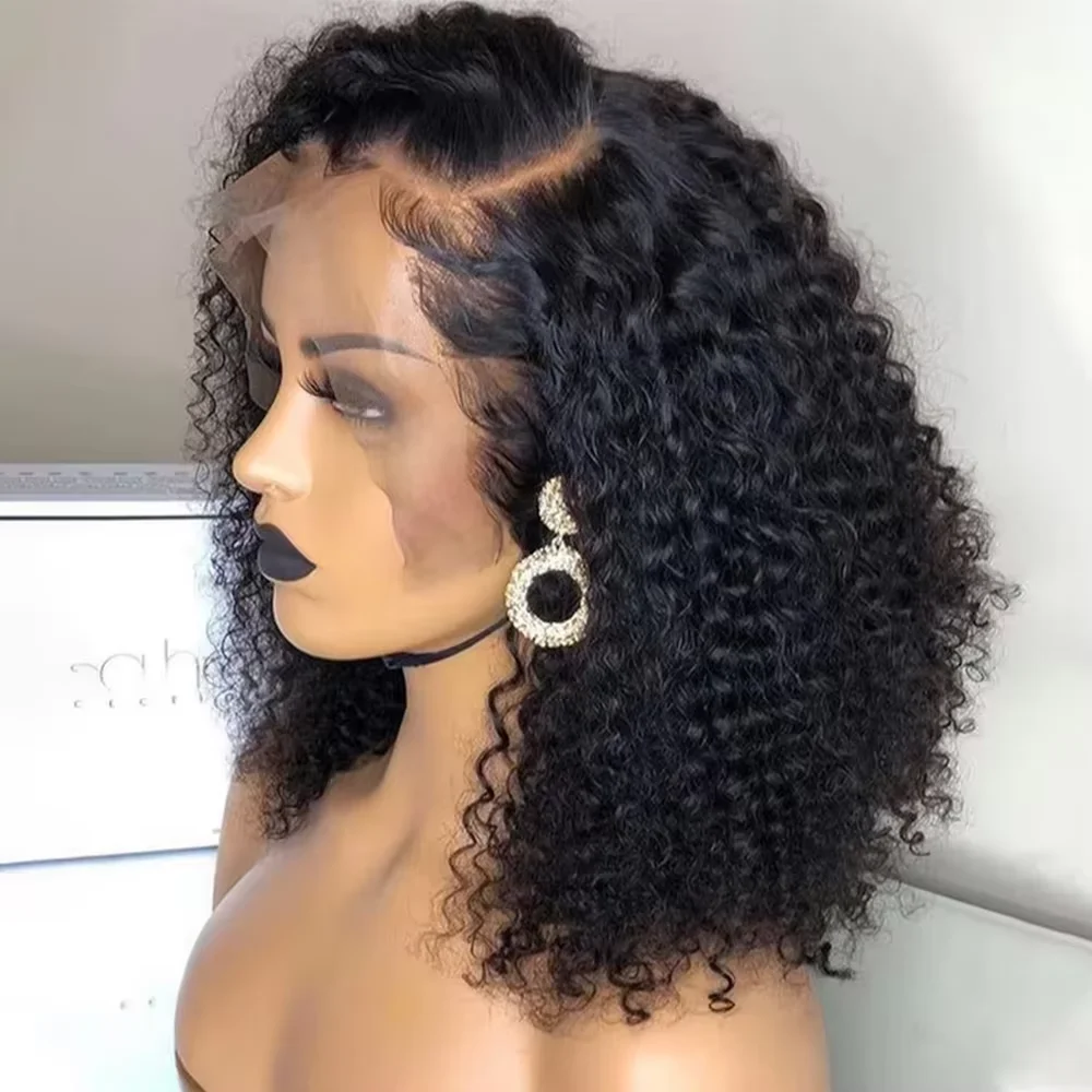 

250% Density Deep Wave Short Bob 13x4 HD Lace Front Human Hair Wig Glueless Lace Frontal Wigs Brazilian Pre Plucked Curly Wig