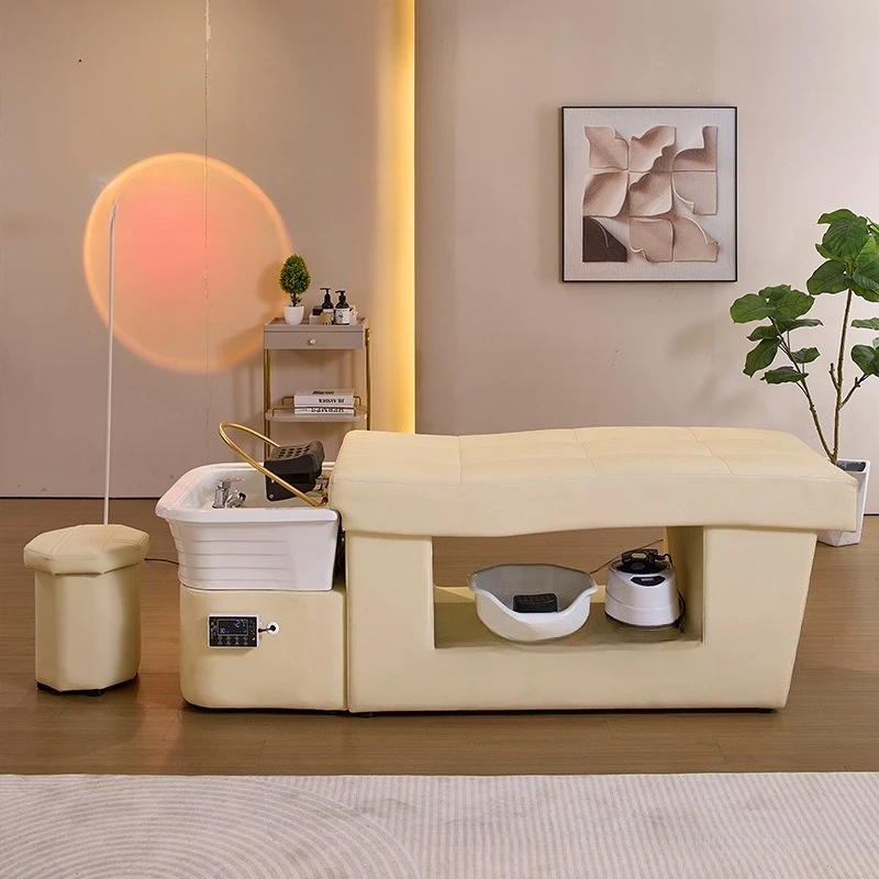 

Ceramic basin massage shampoo bed thickened head treatment bed water circulation flushing bed medicinal soup hair care beauty