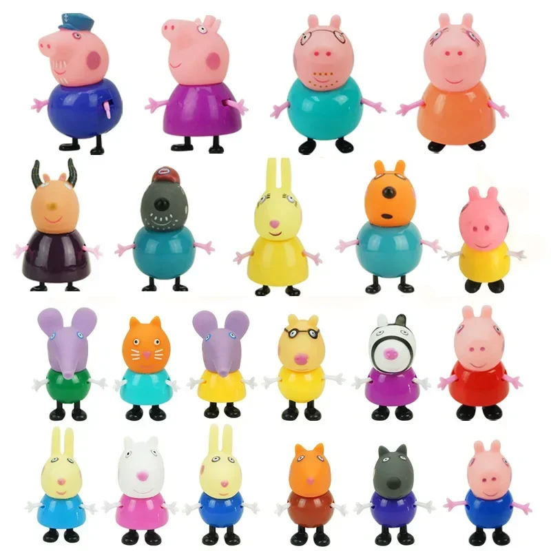 Peppa Pig Educational Toys anime George Zebra Sue Puppy Danny Fox Freddie Kitten Candi Cartoon Action Figure Toy Kids Gifts