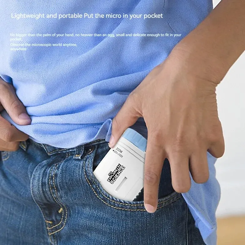 

Детский портативный оптический микроскоп (200кратного увеличения) со светодиодной подсветкой | Ручная образовательная игрушка для научных исследований