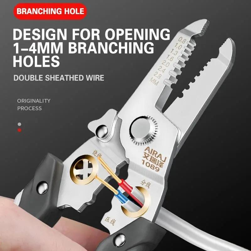 AIRAJ Wire Stripper Tools 16 In 1 Multitool Plier Crimper Cable Cutter Multifunctional Stripping Tool Crimping Pliers Terminal