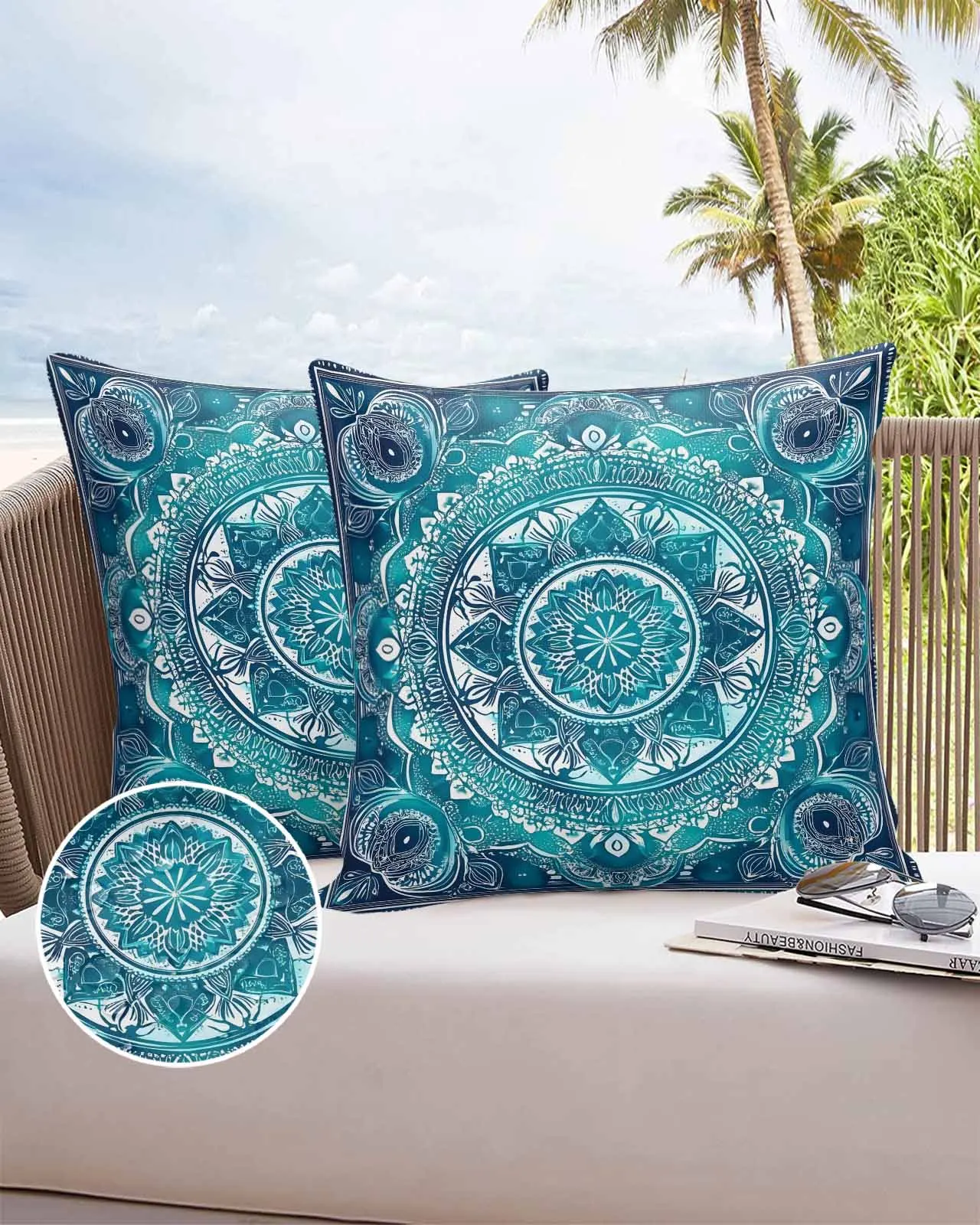 

Retro National Blue Style Sofa Cushion Cover Bed Pillow Cover Home Decorative Waterproof Pillow Cases