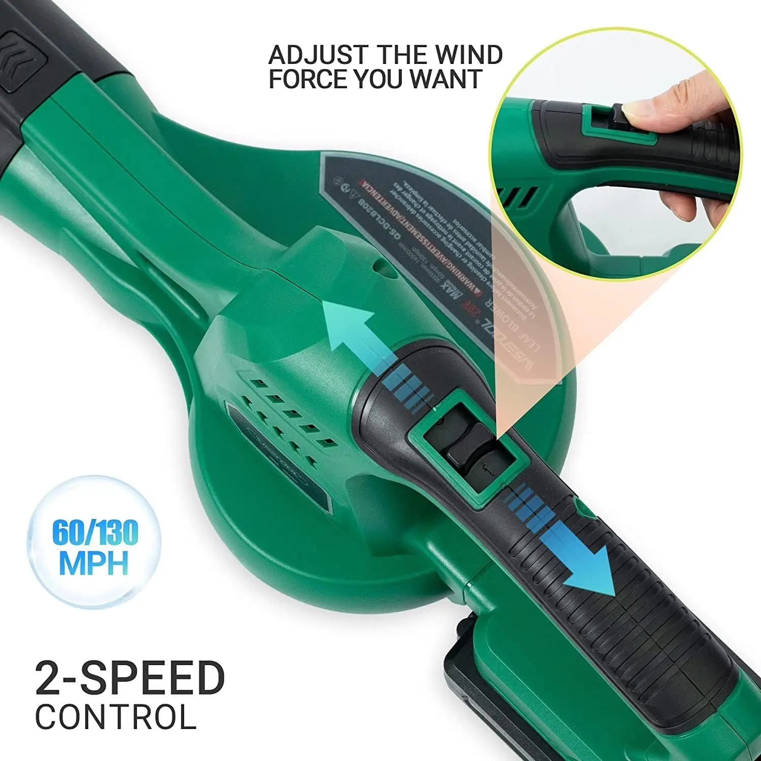 20V Cordless Leaf Blower with Battery and Charger Leaf Blower Battery Operated Rechargeable Electric Handheld Leaf Blower