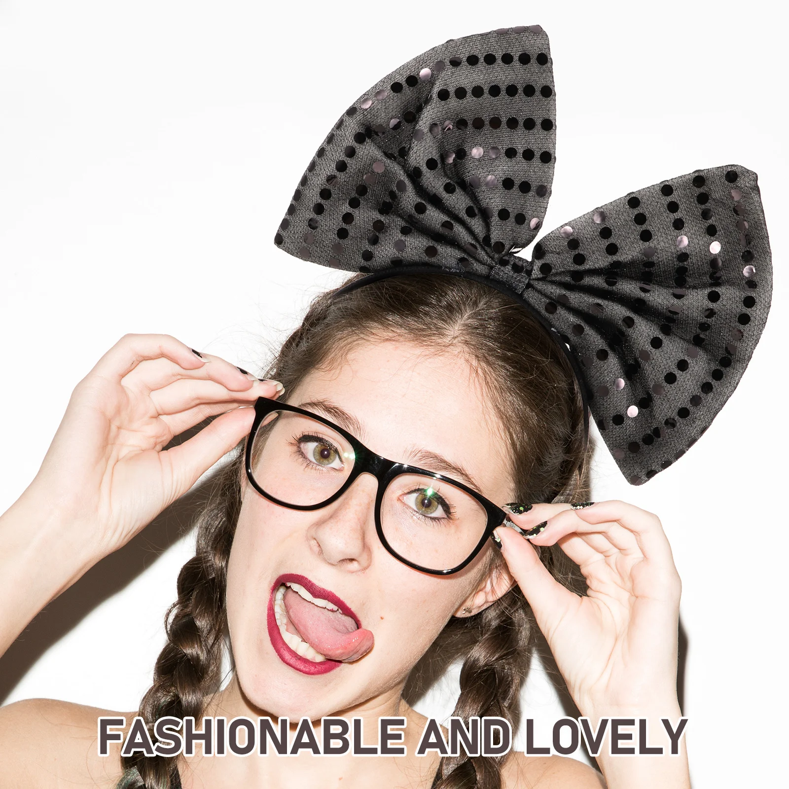 

Headbands for s Girls Oversized Butterfly Fashion Accessories Decorative Women Sequins Black Miss