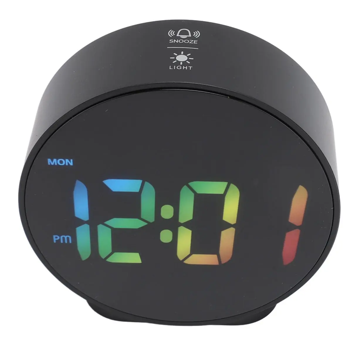 A08I Digital Alarm Clock LED Desk Electronic Clock Dual Alarm 12/24H Snooze Week Display Bedside Clock Table Clock Black