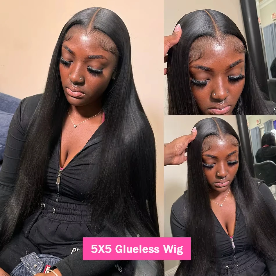    250% Dichtheid 5x5 HD Kant Frontal Glueless Haarwerk van Echt Haar 30 40 Inch 13x6 Bone Straight Haarwerk van Echt Haar, Vooraf Geplukt, Klaar om te Dragen