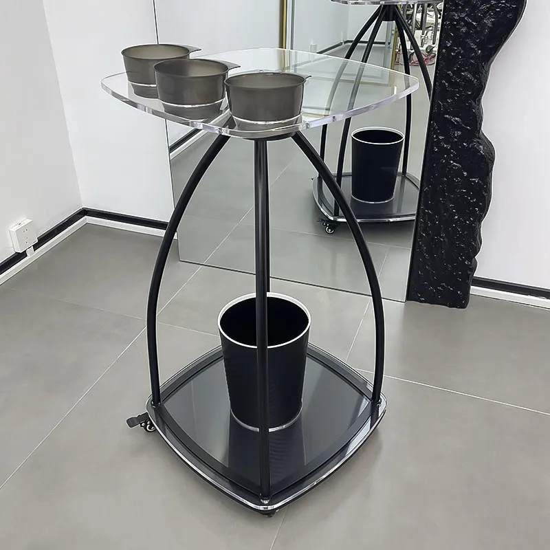 Commercial Salon Trolley For Barber Shop & Beauty Salon Stainless Steel 4-Wheel Eco-Friendly Storage Rack