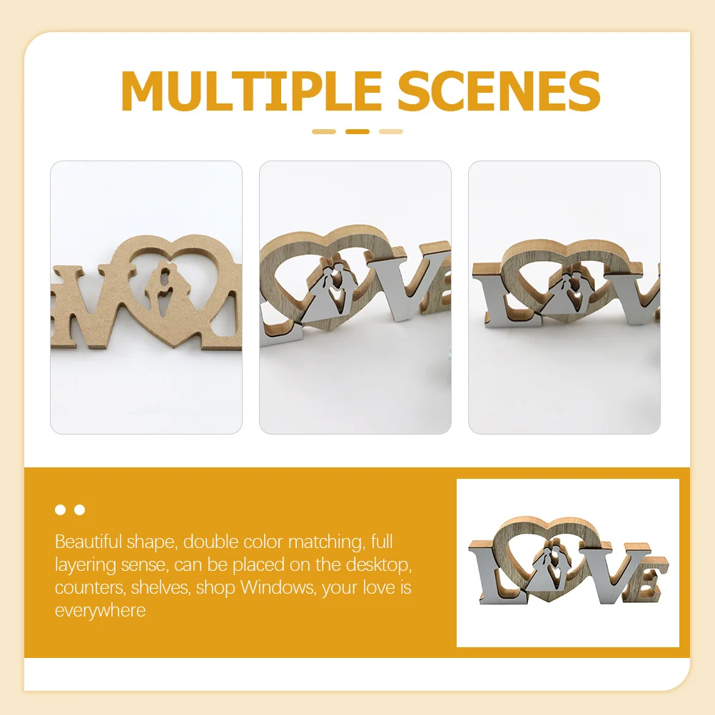 

Love Wooden Adornment Wedding Party Decor Centerpiece Valentine's Day Prop Home Garden Restaurant Showcase Decoration