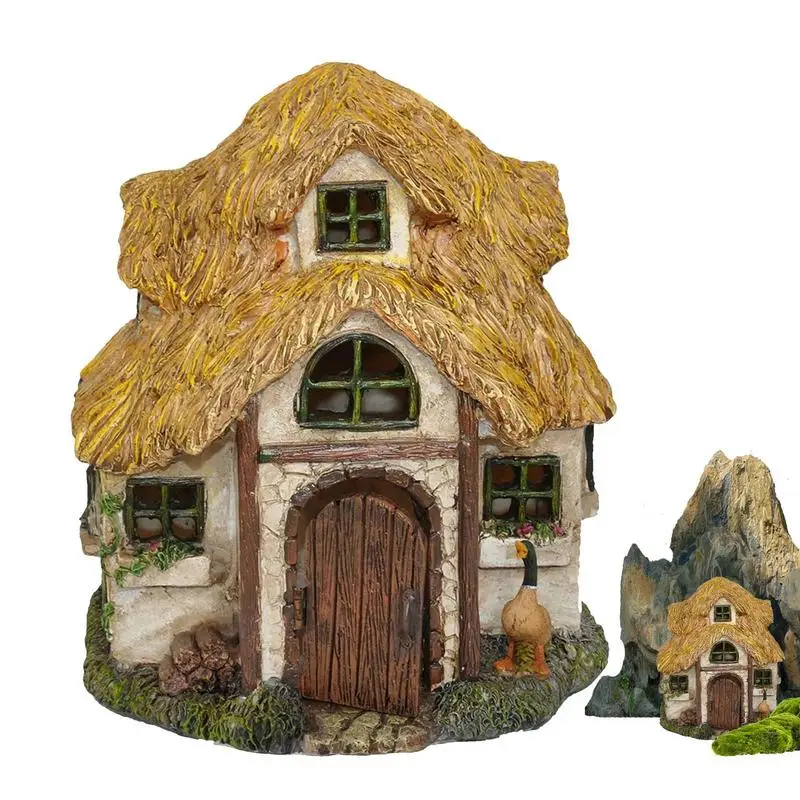 Fairy Garden Decor For Outside Mini Wood Fairy Yard House Art Sculpture Garden Decor For Porch Wall Living Room Garden Fence