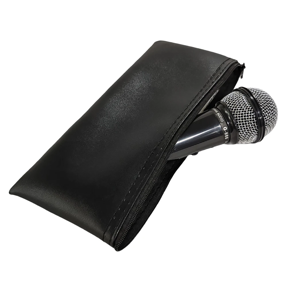 1/2pcs Portable Wireless Microphone Storage Carrying Bag, PU Leather Microphone Pouch For Shure SM57, SM58,SM11