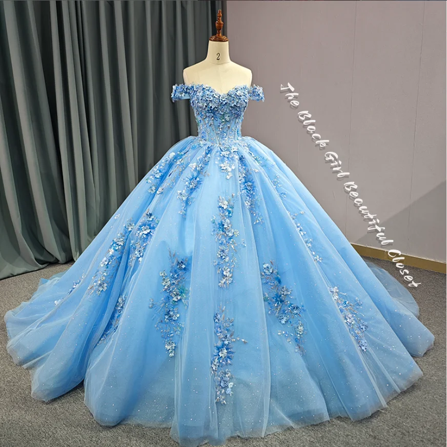 Light Blue Luxury Sheath Princess Poncho New Card Shoulder Strappy Gown Delicate Applique Beaded Tulle 15 Quinceanera Dresses