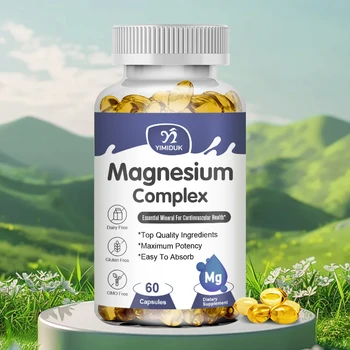 Yimiduk Magnesium Complex Capsules - suplement zdrowia kości, mięśni i serca, wsparcie snu, relaks, łagodzenie stresu i niepokojów