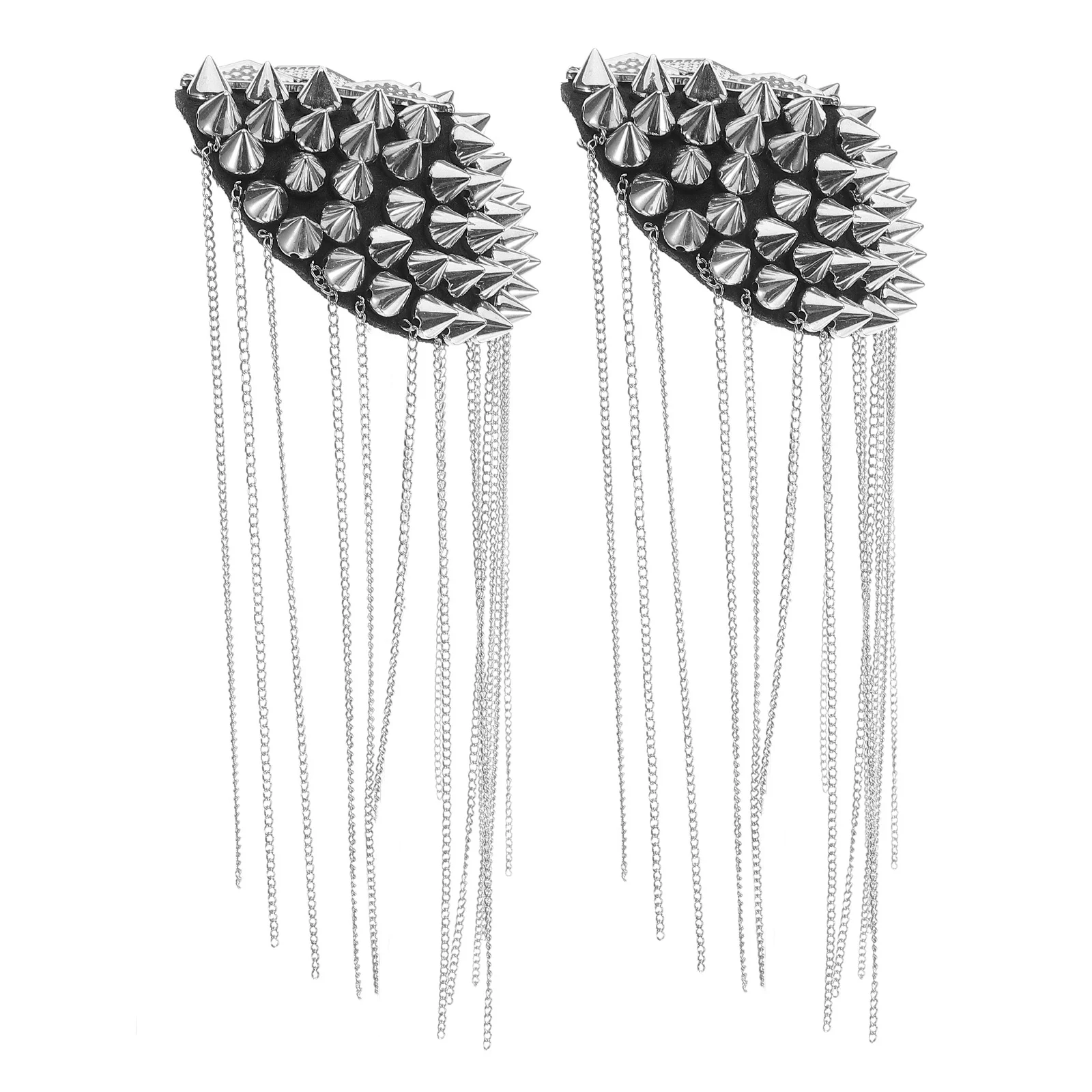 

2Pcs Tassel Chain Epaulettes Women Men Shoulder Epaulets Rivet Epaulette Elegant Costume Accessory Shoulder Epaulettes