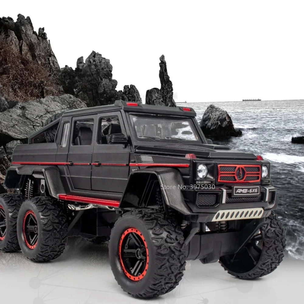 

1/22 Scale G63 6X6 Alloy Car Model Toys High Simulation Diecast Car Model with Doors Opened Pull Back Collection Toys Boys Gifts