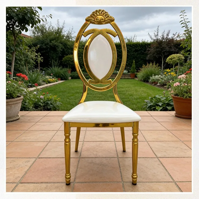 Hotel Box Wedding Hall Gold-plated Chair Outdoor Wedding Event Back Chair