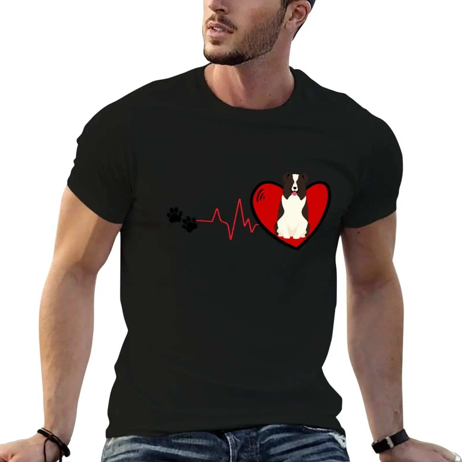 Border Collie heart -- cute and funny cartoon Border Collie heart T-Shirt topping croswit shirt man mens graphic t-shirts pack