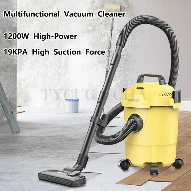 12L Multifunctional High-Power Vacuum Cleaner Wet-Dry Two Use Large Suction Cleaner for Car Home Commercial Industry Wash 1200W