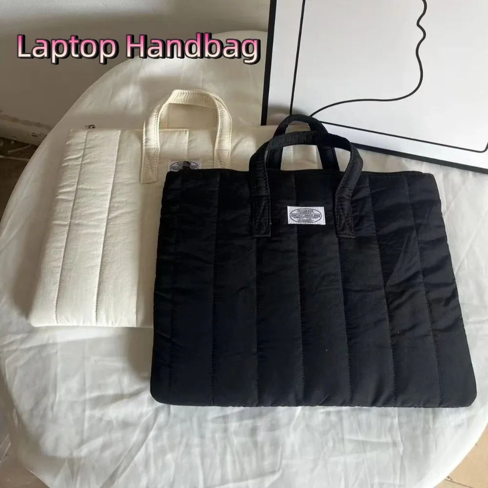 

Stylish Shockproof Laptop Handbag Breathable Large Capacity Computer Bag Solid Color 13/14inch Tablet Bag Travel