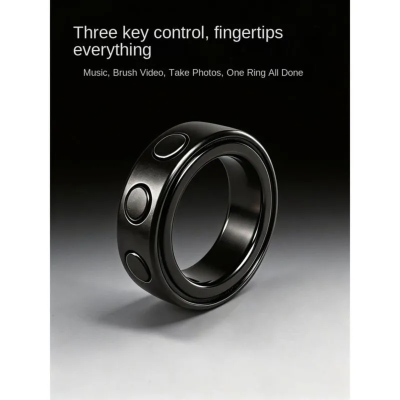 DT23 Wireless Ring Controller, Smart Wearable Finger Ring Remote Control for Photo Taking Music Play, Practical Button Ring for
