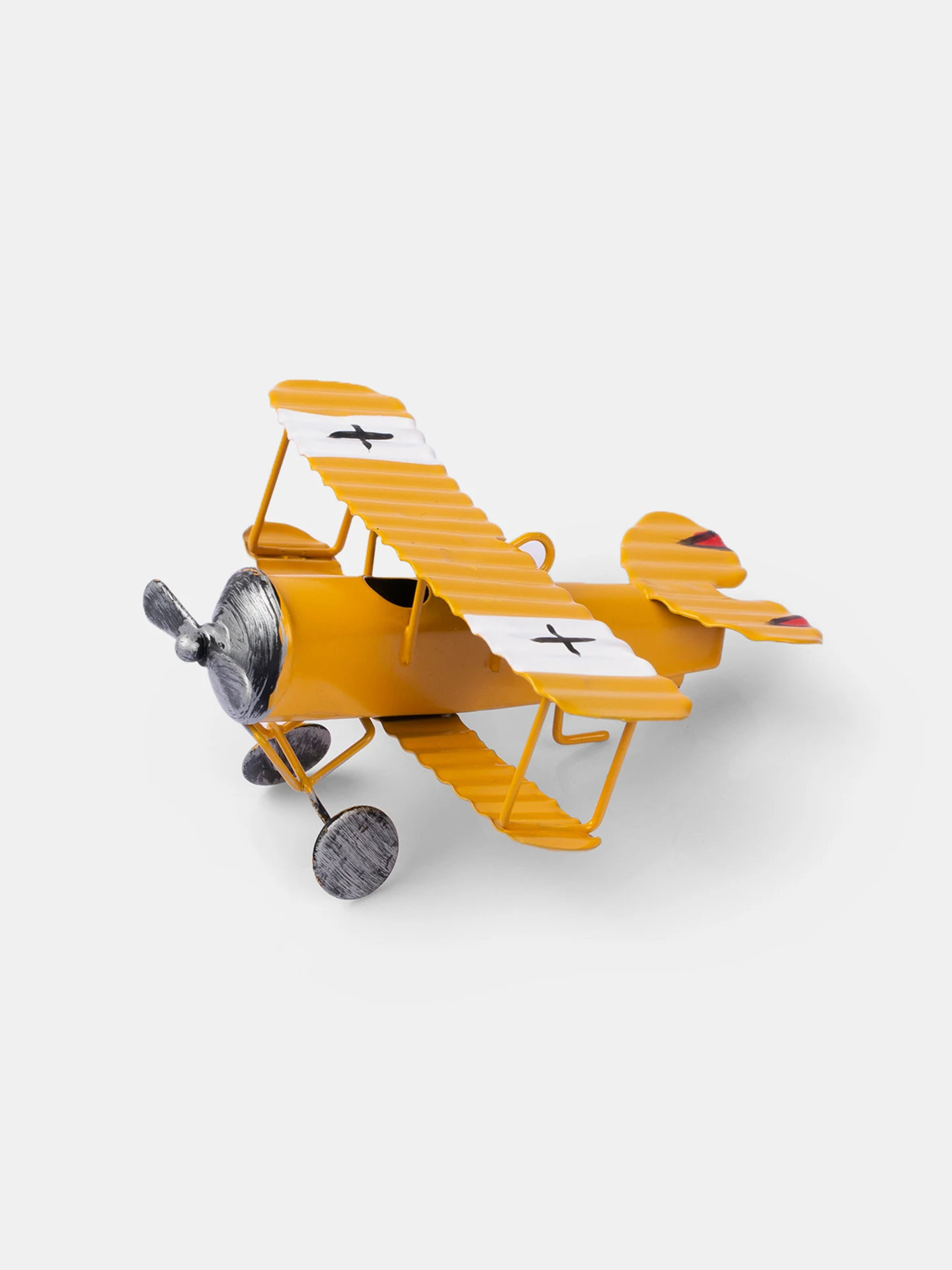 Aburrido, enviar Ta un avión pequeño, modelo de simulación creativo retro, adornos de escritorio, amarillo